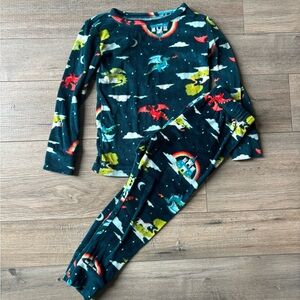 Cat & Jack Red and Blue Dinosaur fleece Pajama Set